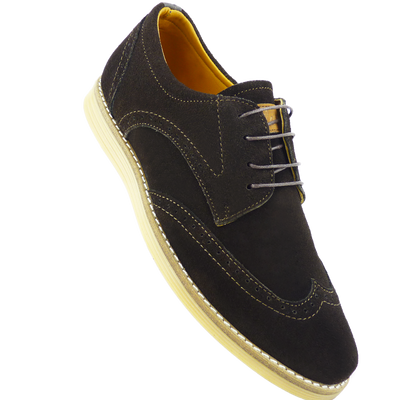 LÉONARD - CHAUSSURE DAIM MARRON