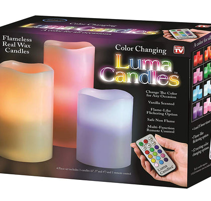 A Bakk Luma Candles Sans Cire Real Wax 12 Couleur Changement Télécommande LIGHT 3 Pcs / Set (Aléatoire)