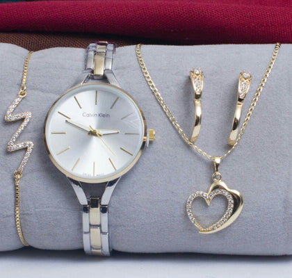 MONTRE + COLLIER + 2 BOUCLES D'OREILLE + BRACELET - PACK-A2