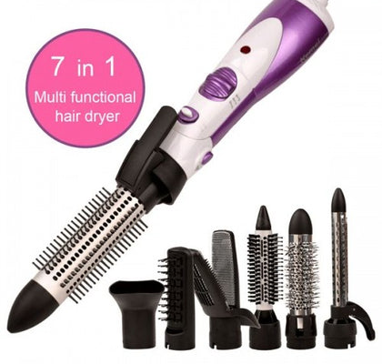 KEMEI KM-585 7 IN 1 ELECTRIC MULTIFUNCTIONAL HAIR DRYER CURLER STRAIGHTENER STYLING TOOL