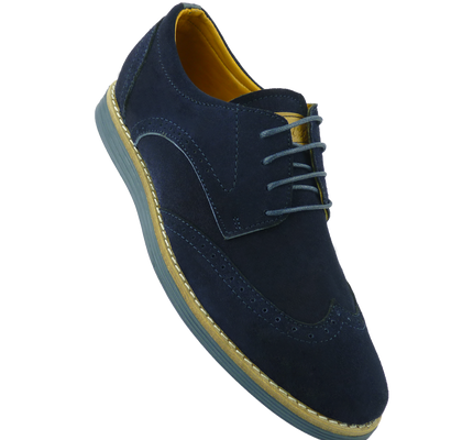 LÉONARD - CHAUSSURE DAIM BLEU
